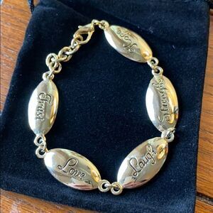 Motivational 2 sided Sentiments Gold brace…